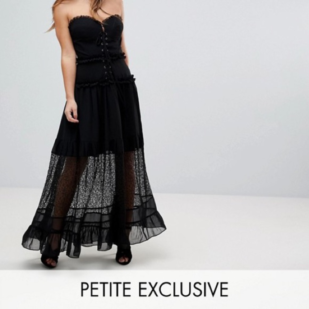 “Deep Cove” Corset & Lace Maxi Dress